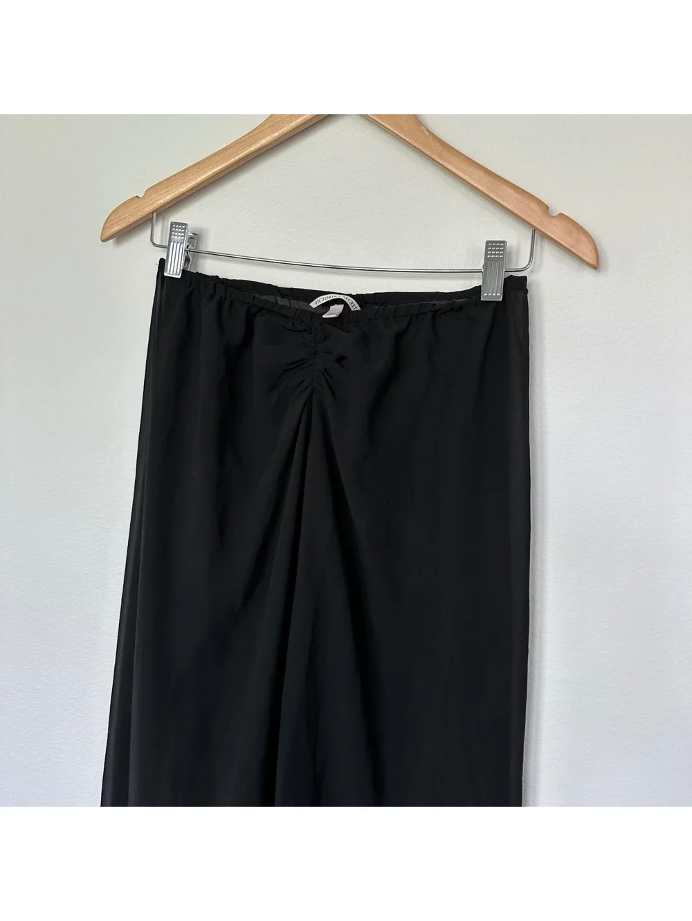 Victoria's Secret Black Strapless Maxi Hi Low Sheer Cover up Dress Size Small